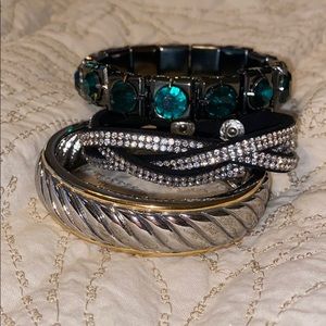 Trio bundle of costume jewelry bracelets